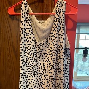 Rose and Olive sleeveless blouse - white w black polka dots
